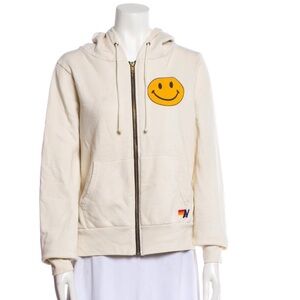 Aviator nation smiley zip up hoodie